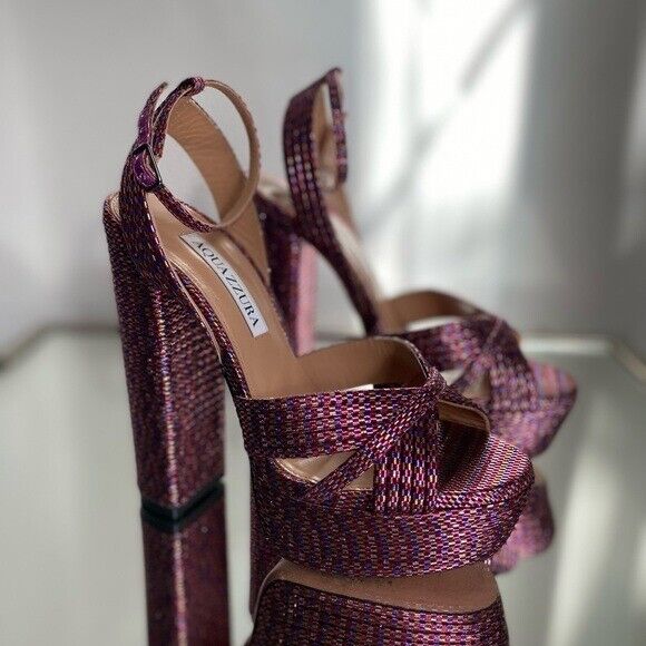 AQUAZZURA Sundance Plateau Woven Platform Sandals… - image 8