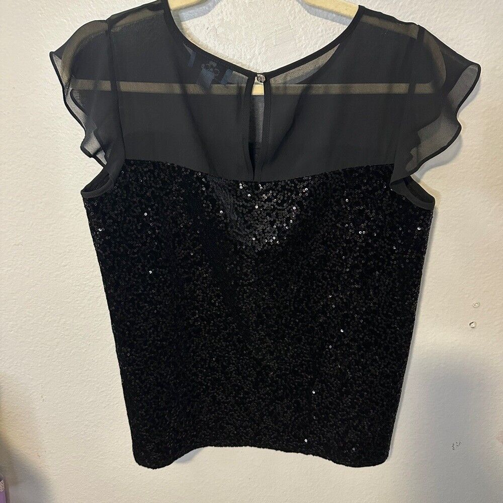 CeCe by Cynthia Steffe Black Sequin Flutter Festi… - image 8