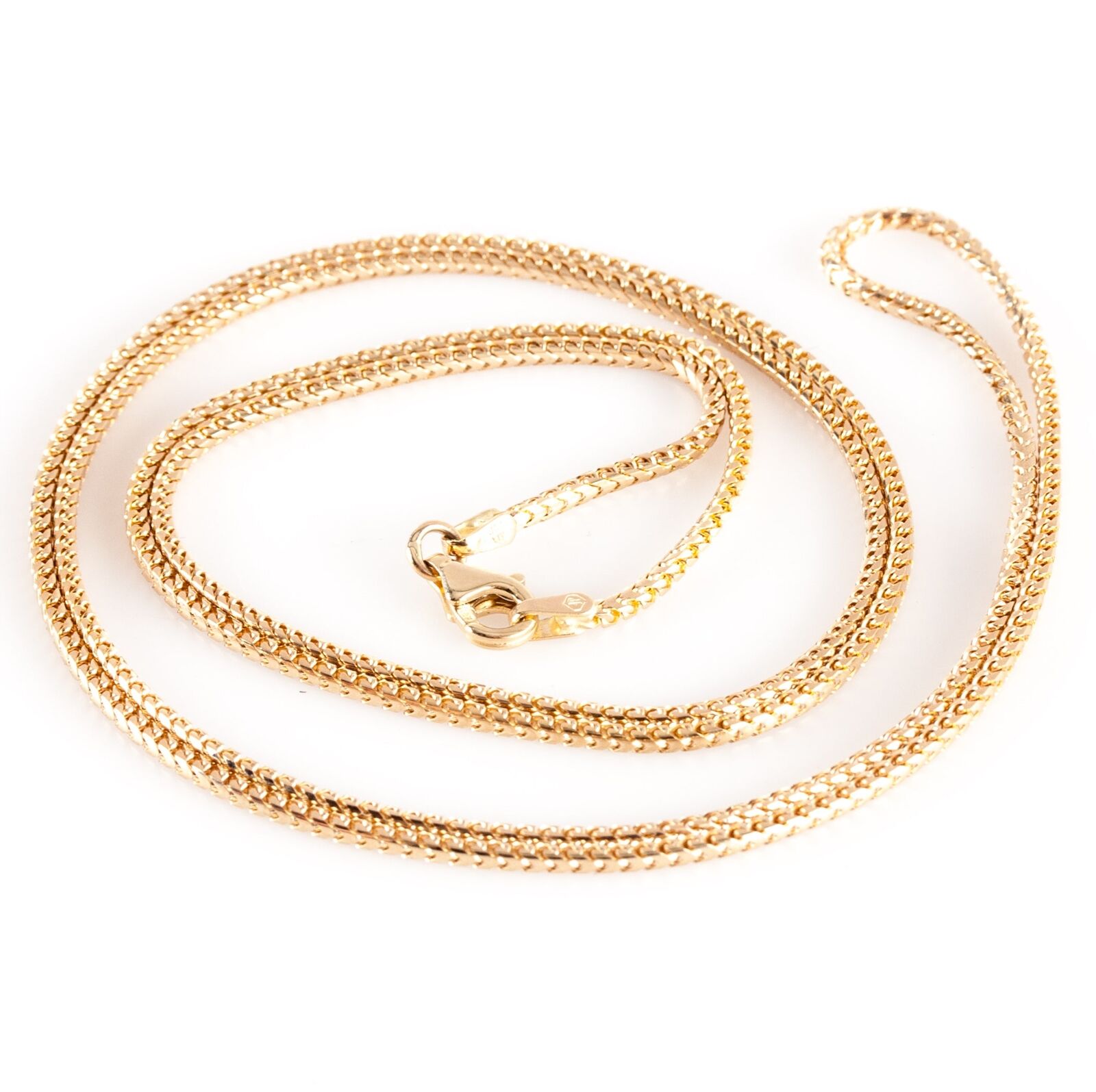 14k Yellow Gold Long Square Wheat Style Chain Nec… - image 11