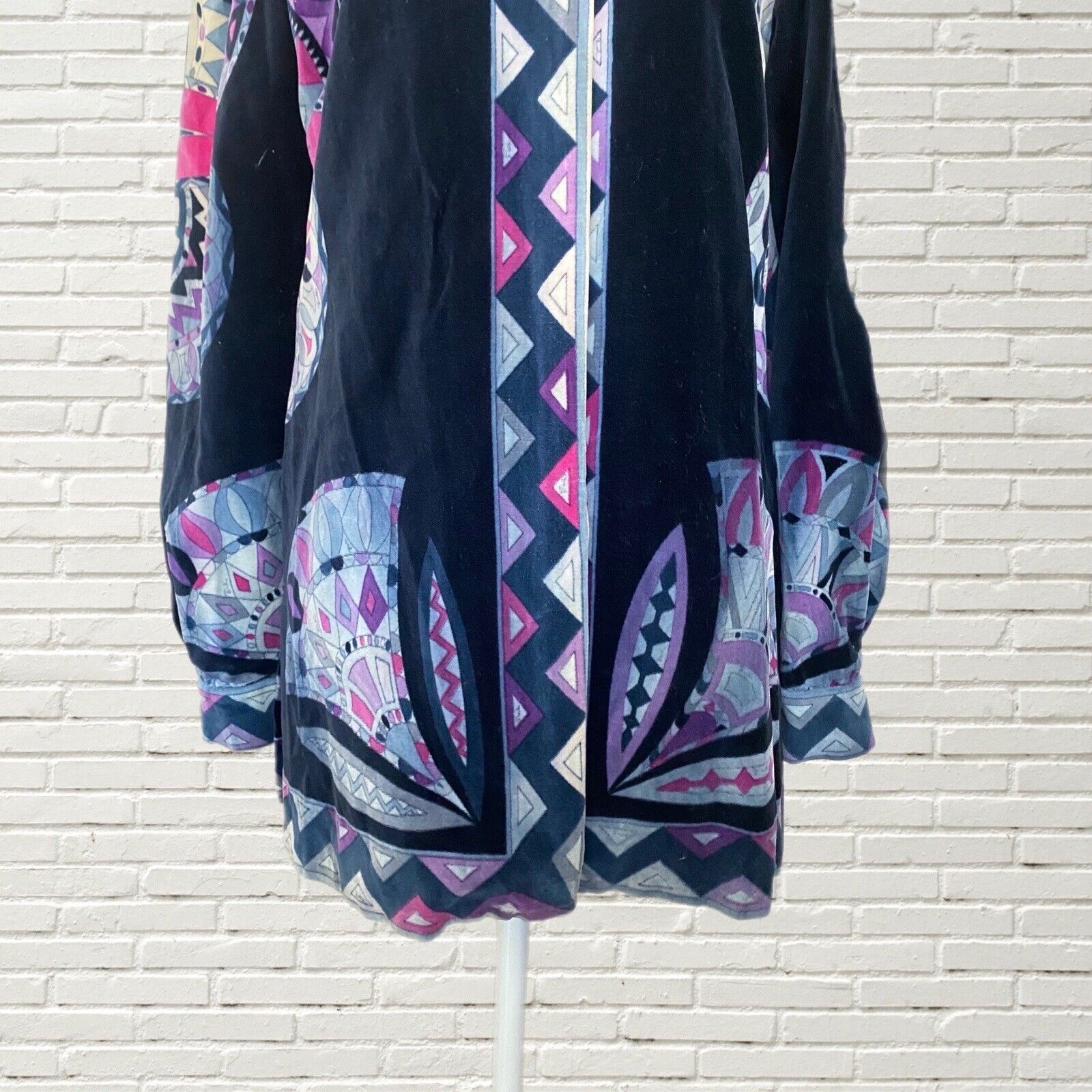 Vintage 60s Emilio Pucci Black Velvet Jacket Purp… - image 3