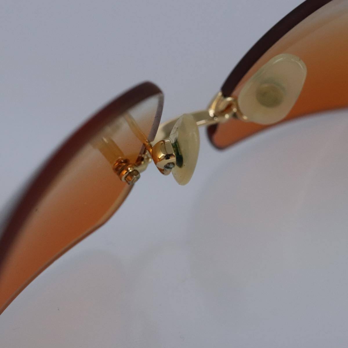 CHANEL Sunglasses metal Orange CC Auth bs20085 - image 7