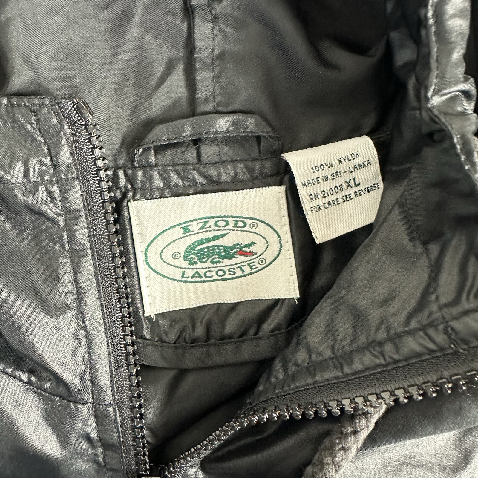 VINTAGE IZOD LACOSTE HOODED RAIN JACKET ANORAK PA… - image 8