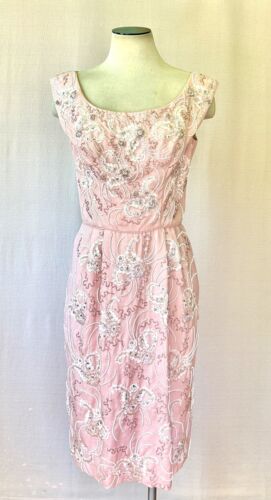 Vintage Lillie Rubin 1950S 1960S Pink Party Dress… - image 1