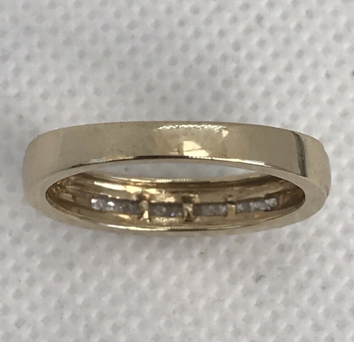 9ct Yellow Gold Channel Set Diamond Band - image 6