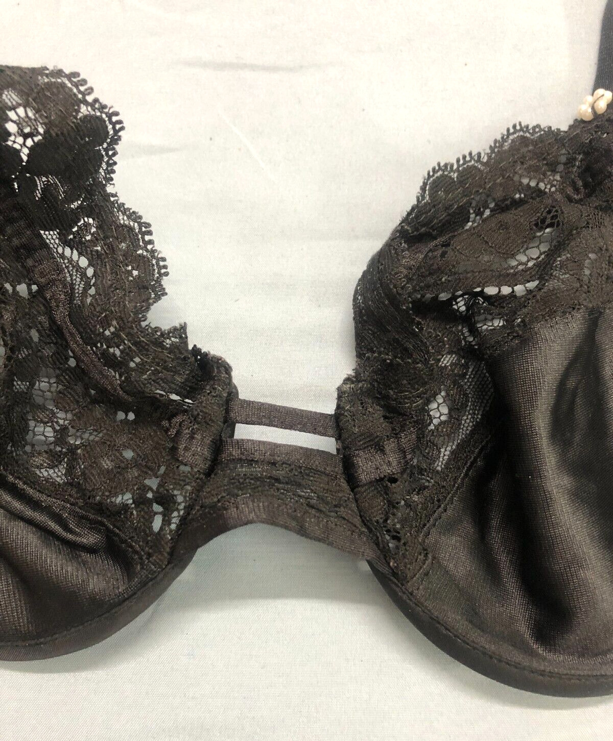 VTG CHRISTIAN DIOR INTIMATES Thin SATIN Black MES… - image 2