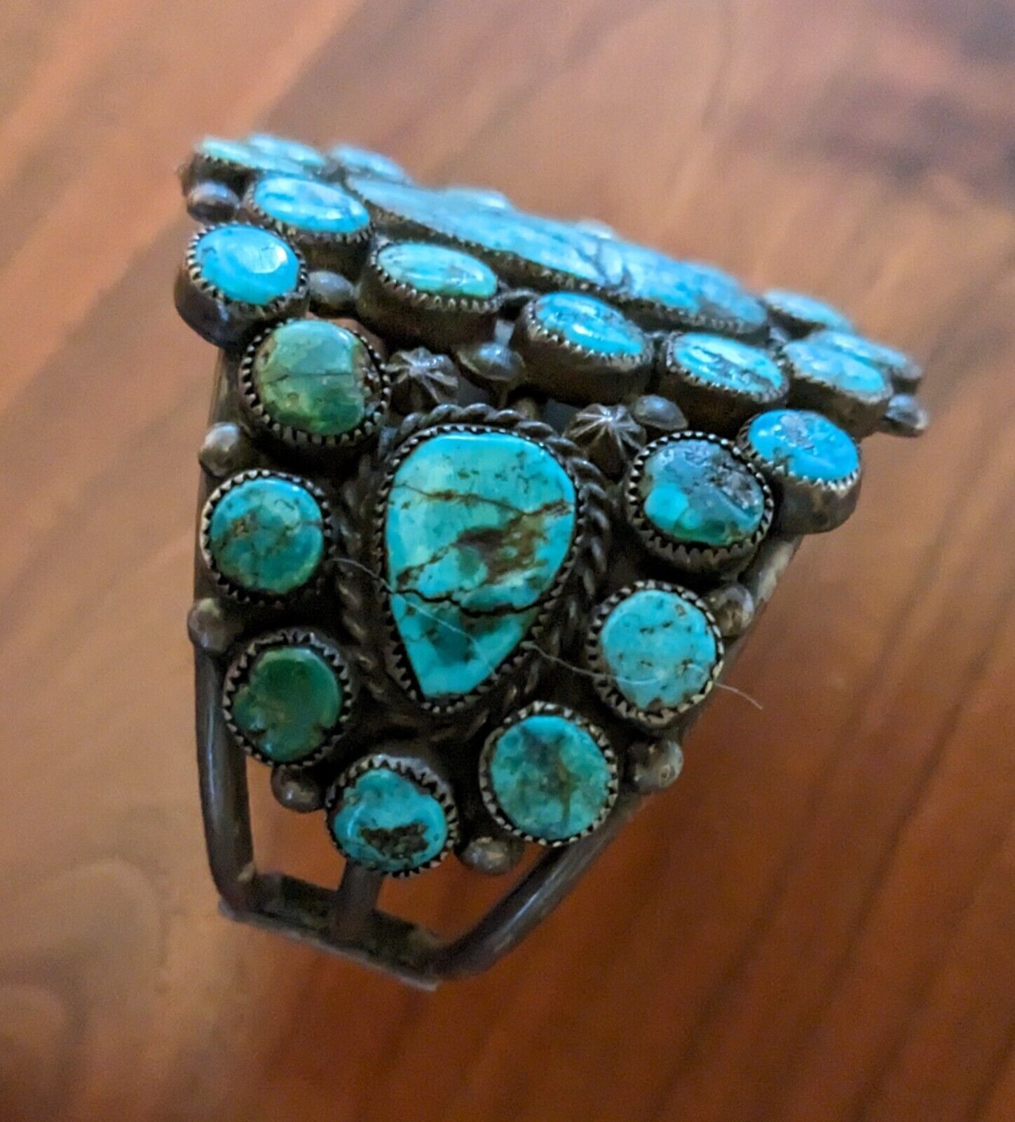 Vintage Native American Navajo Turquoise Cluster … - image 11