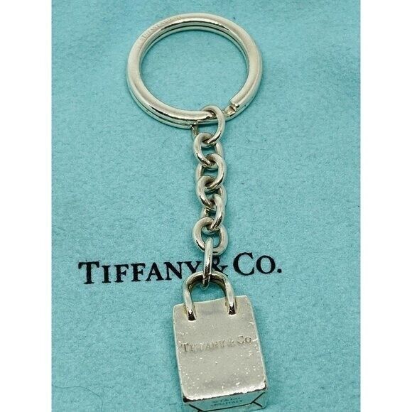 TIFFANY AND CO. STERLING SILVER SHOPPING BAG KEYC… - image 7