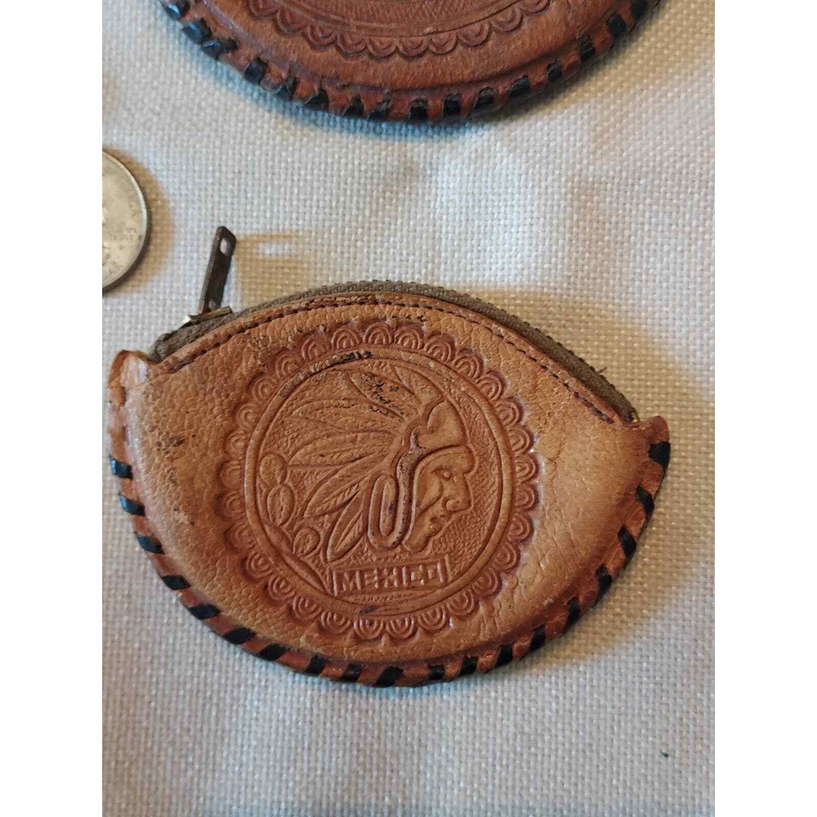 2 Hand-made Leather coin pouches - image 5