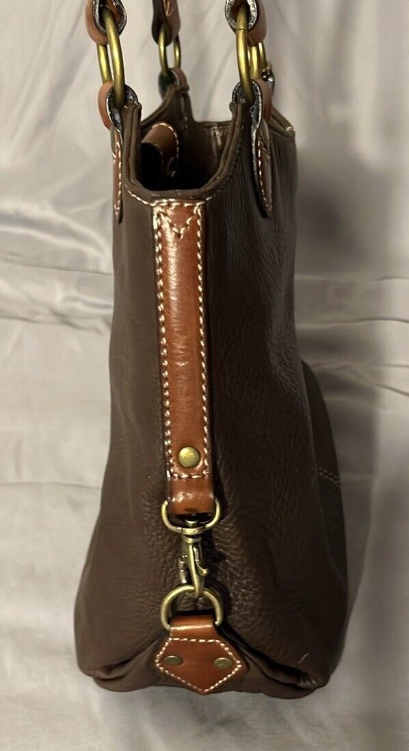 Fossil Leather Purse Chocolate Brown and Cognac - image 4