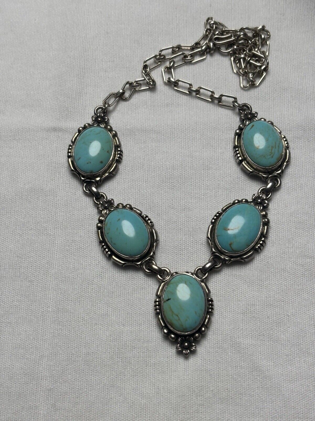 Carol Felley Necklace Turquoise Silver Vintage Na… - image 12