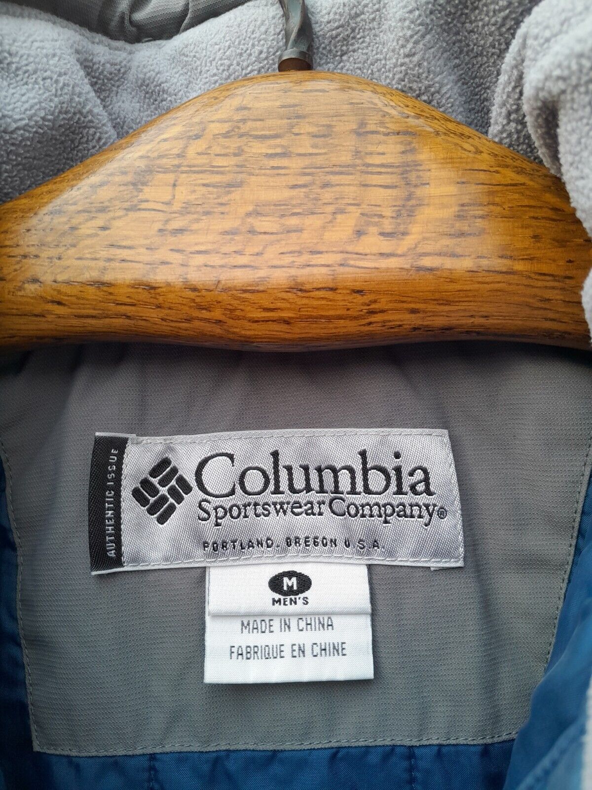 Vintage Columbia Jacket Men's Medium Blue Hooded … - image 4