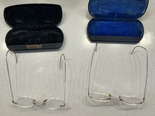 Antique gold wire rim eyeglasses 2Pairs used . - image 1