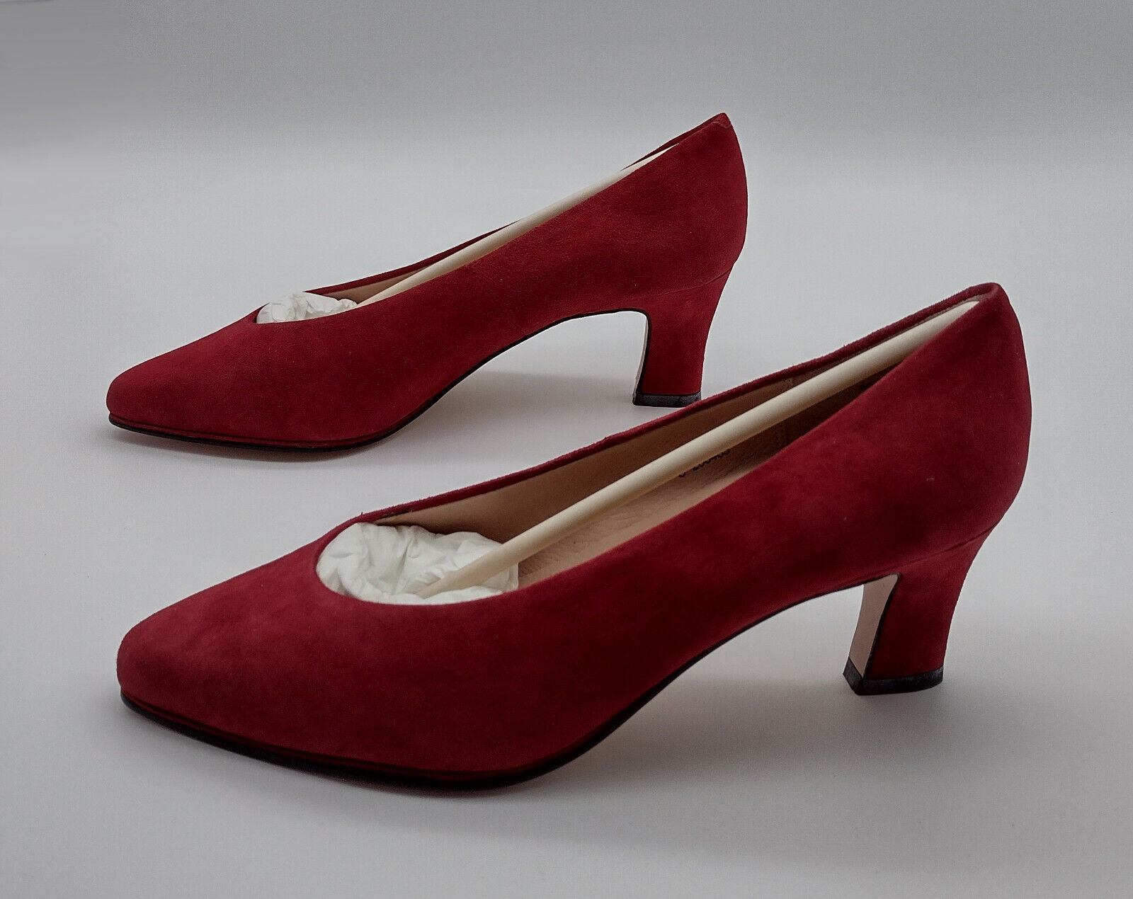 Vintage 1990's Caressables Tristan Red Suede Heel… - image 1