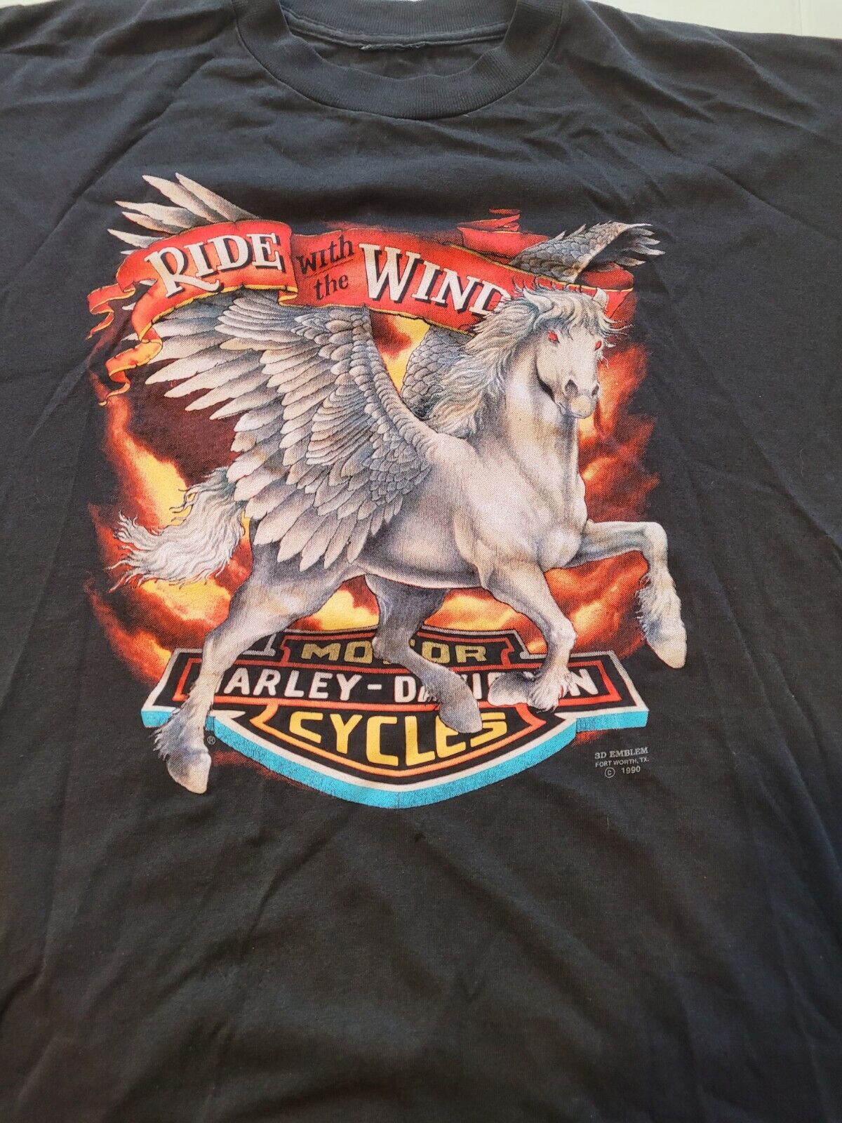 VTG 3D Emblem Harley Davidson T-Shirt Ride With T… - image 2