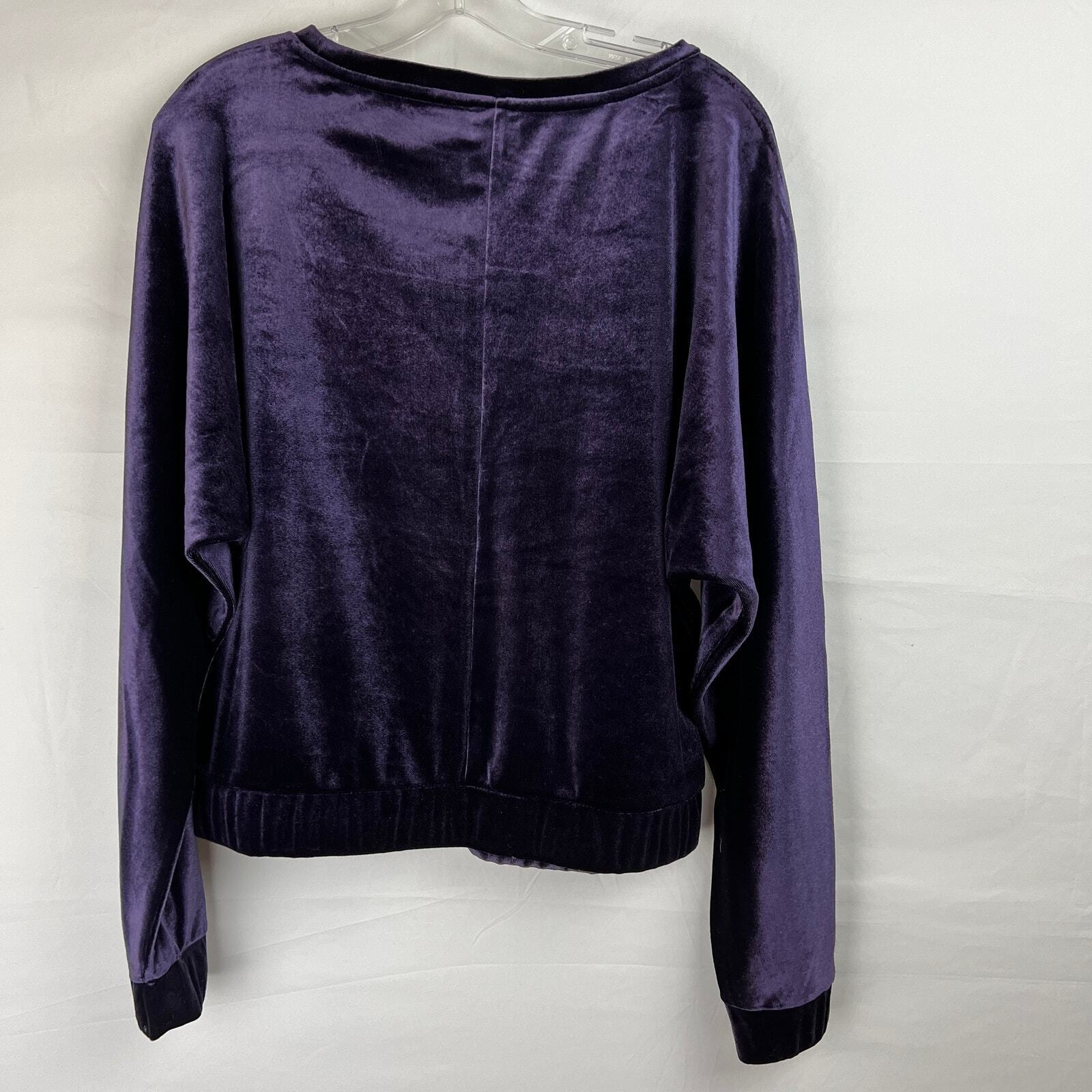 Cupio Women's Purple Long Sleeve Velour Chenille … - image 5