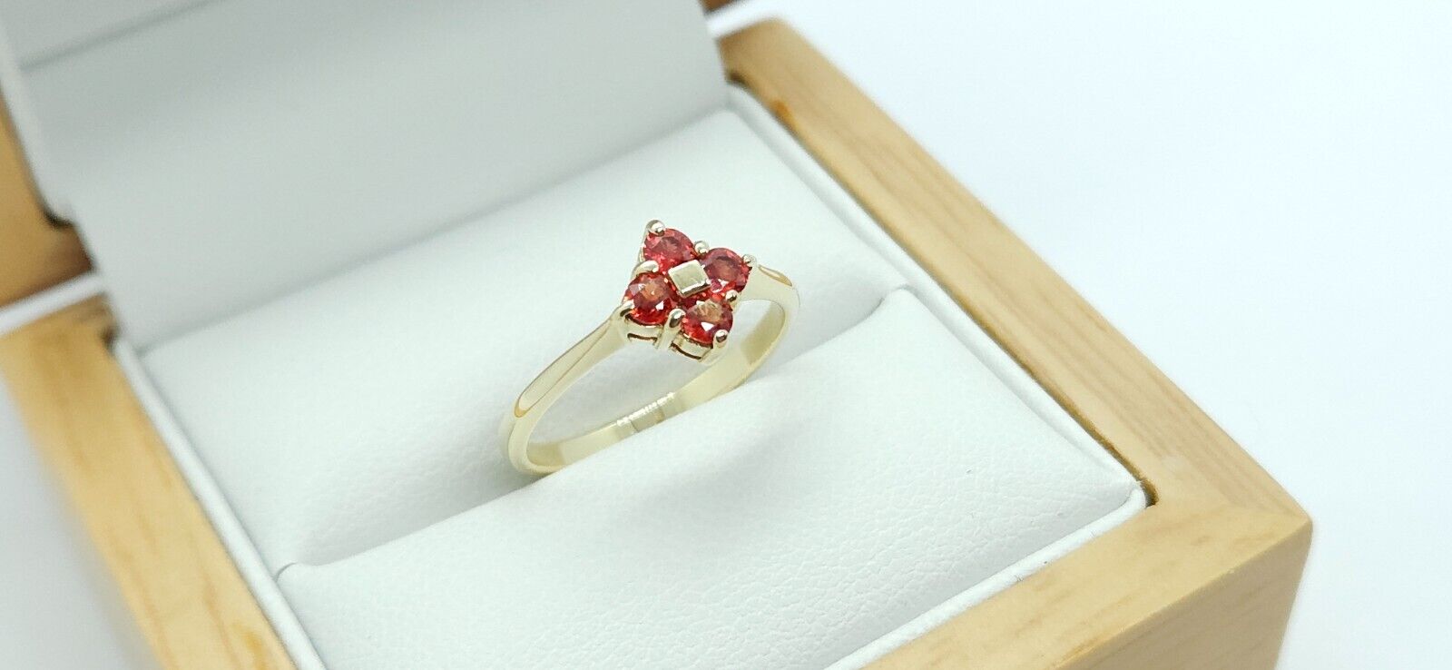 9ct Yellow Gold Orange fire opal ring - image 2