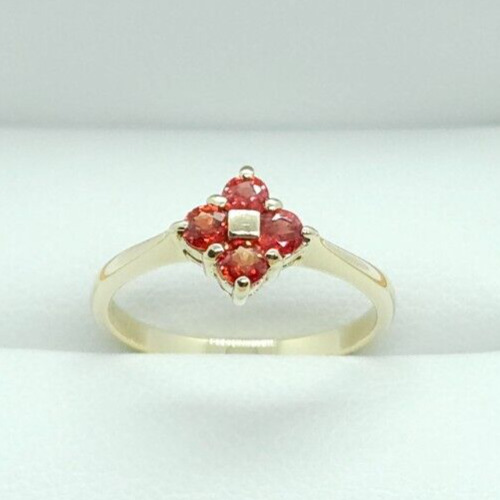 9ct Yellow Gold Orange fire opal ring - image 1