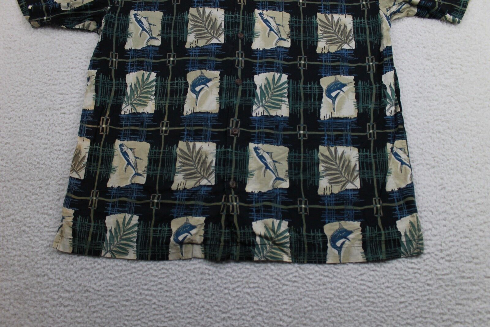 AFTCO Bluewater Shirt Mens 2XL Black Hawaiian Fis… - image 14