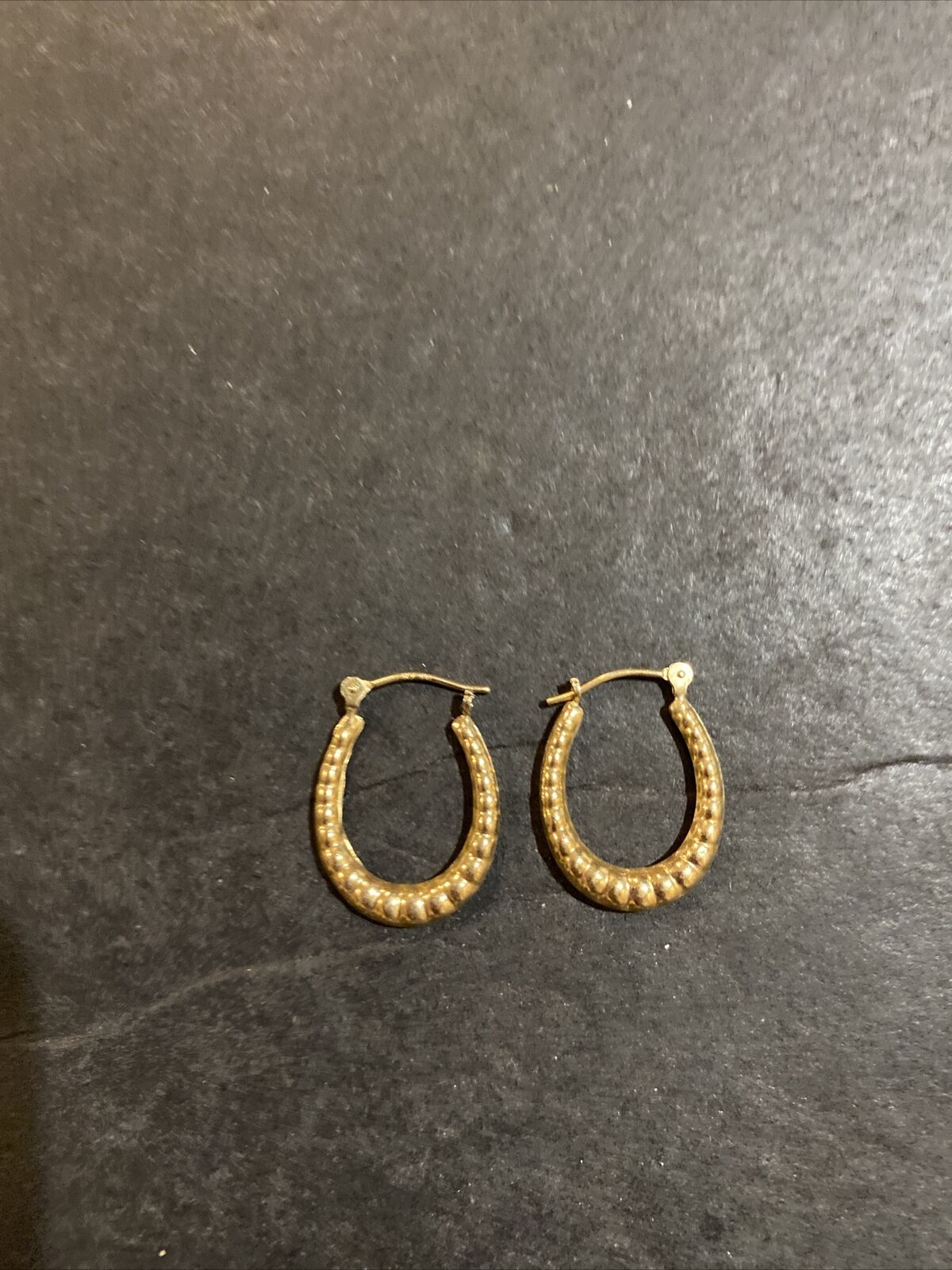 Signed JCM 14K Yellow Gold Cute Small Hoop Earrin… - image 1