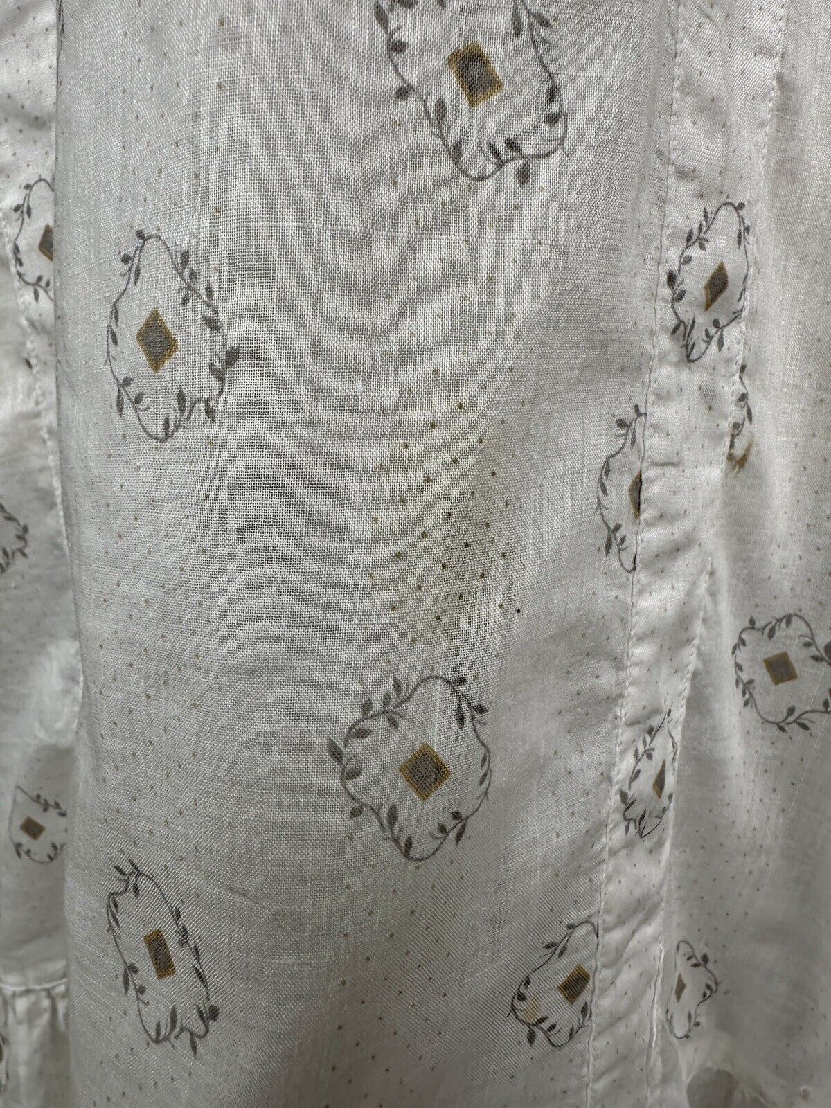 Antique Edwardian 1900s White Cotton Printed Unde… - image 2