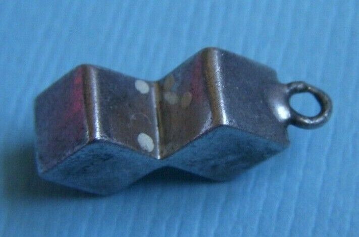 Vintage enamel dice white pips sterling charm - image 2