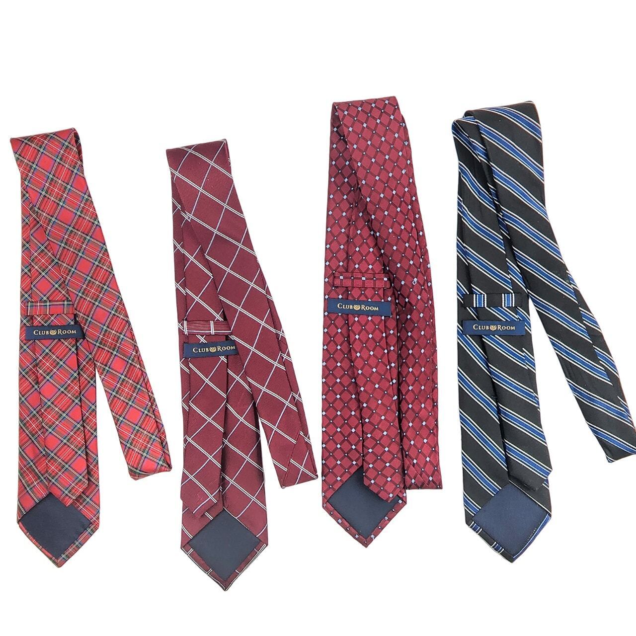 4 Men’s Neckties Lot of Club Room Ties All 100% S… - image 1