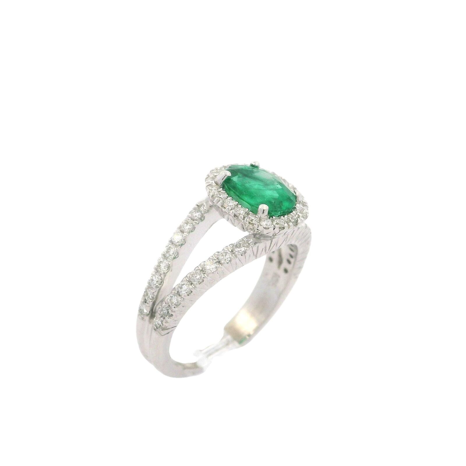 Elegant 18k White Gold 1.81ctw Oval Emerald & Dia… - image 5