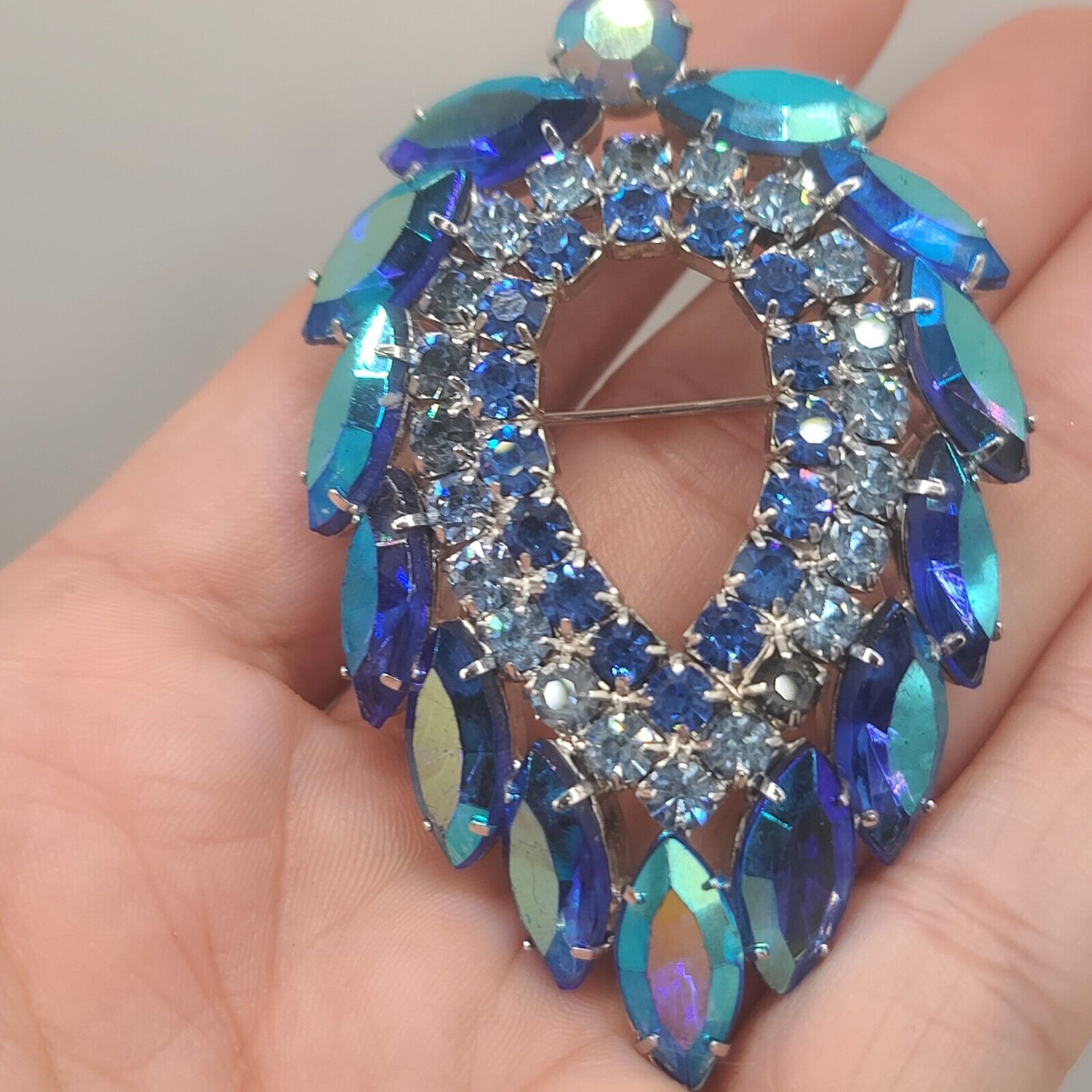 Vintage Juliana For Sarah Coventry Brooch Blue La… - image 2