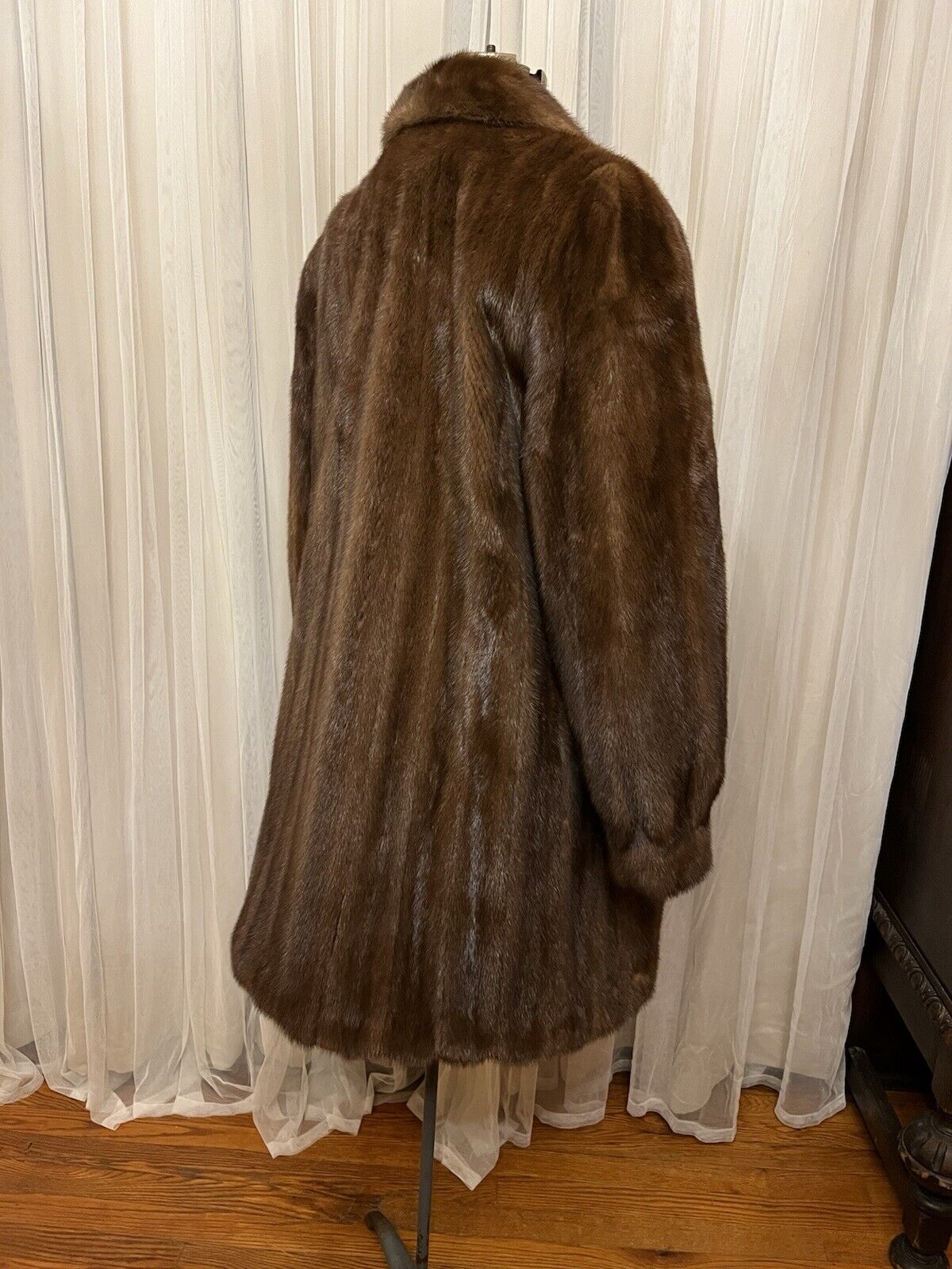 Classic Brown Mink Coat Mid Length Size Large 12 … - image 5