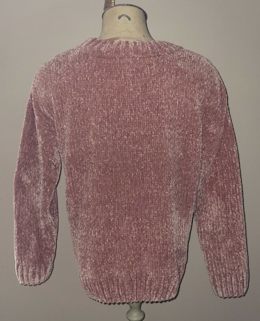 Cupio Rose Pink Chenille Cropped Sweater M Ladies… - image 5