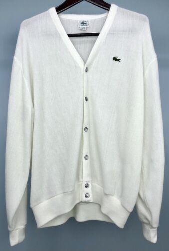 Vintage Izod Lacoste Ivory Cardigan / Sweater - XL