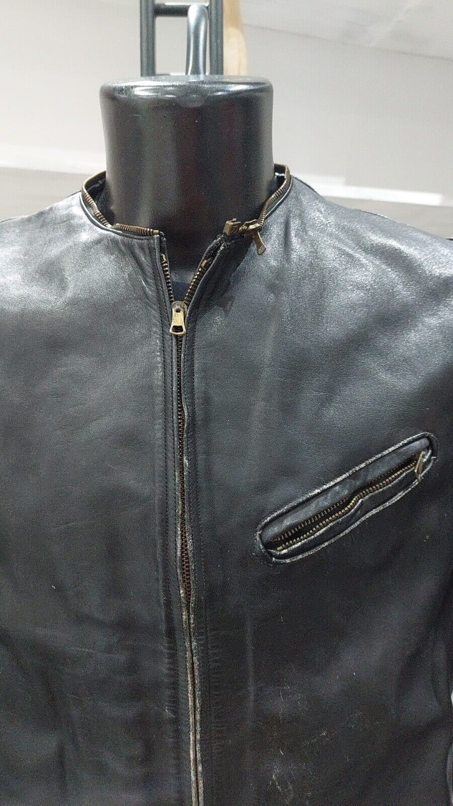 Leather Jacket Used Woman Black Size S-PGC033PI - image 2