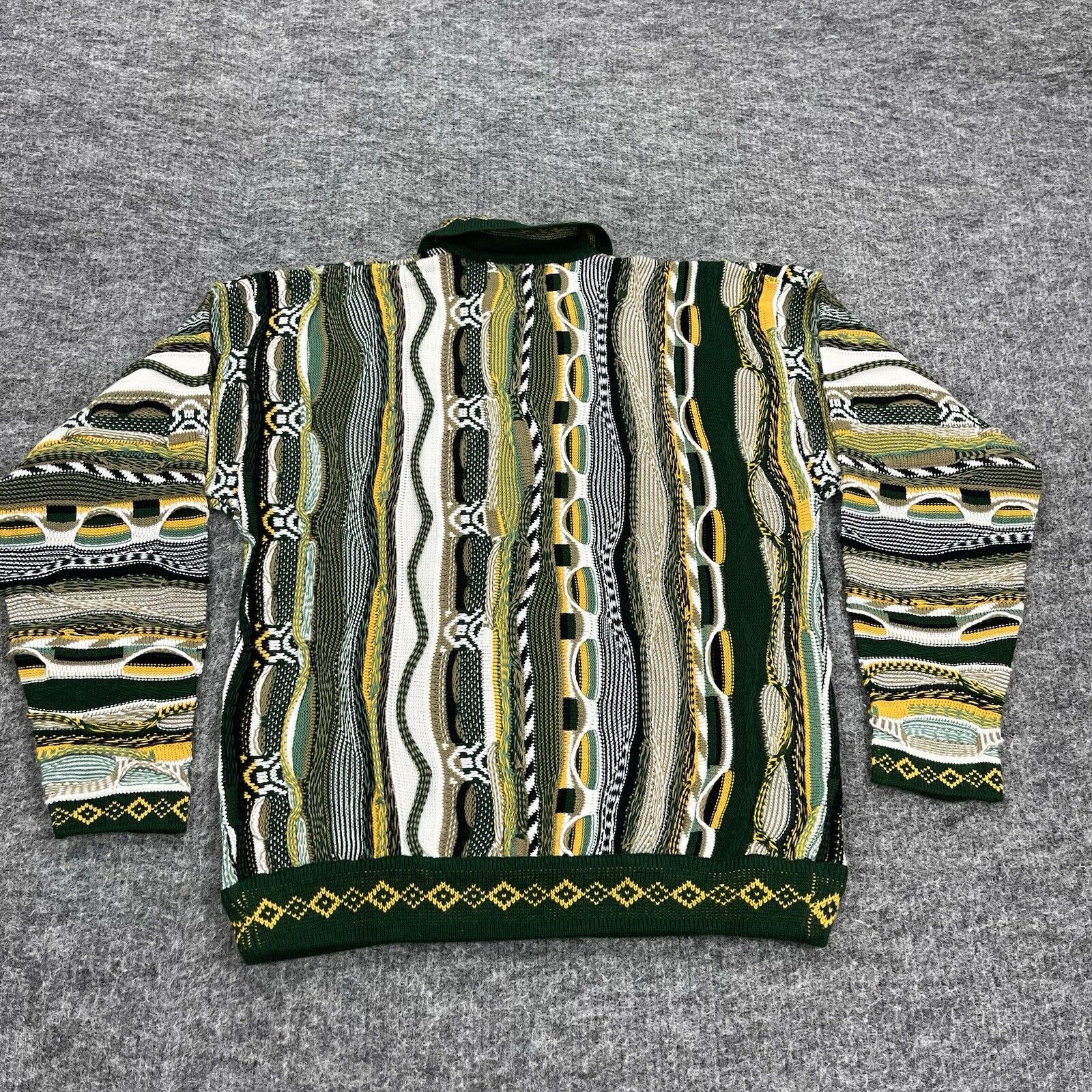 VINTAGE Baucci Sweater Mens Large Geometric Multi… - image 7