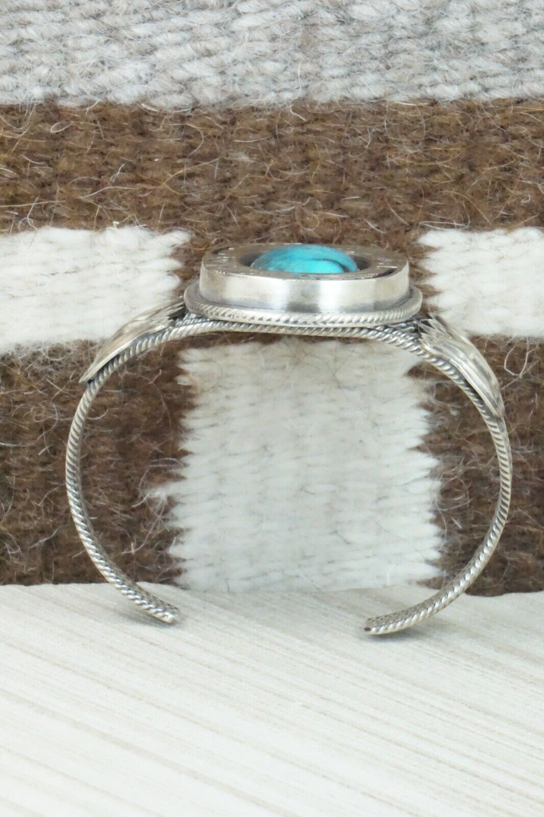 Turquoise and Sterling Silver Bracelet - Navajo - image 9