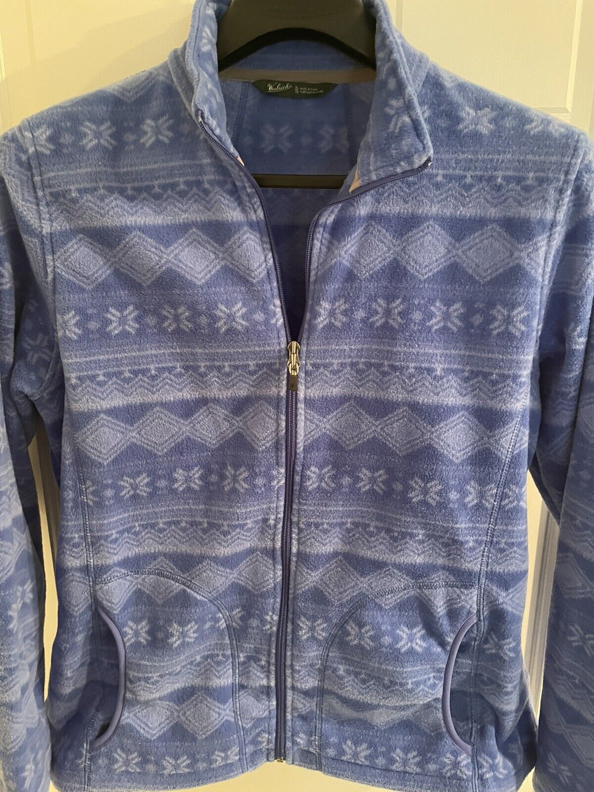 womens Vintage woolrich xl fleece jacket aztec bl… - image 2