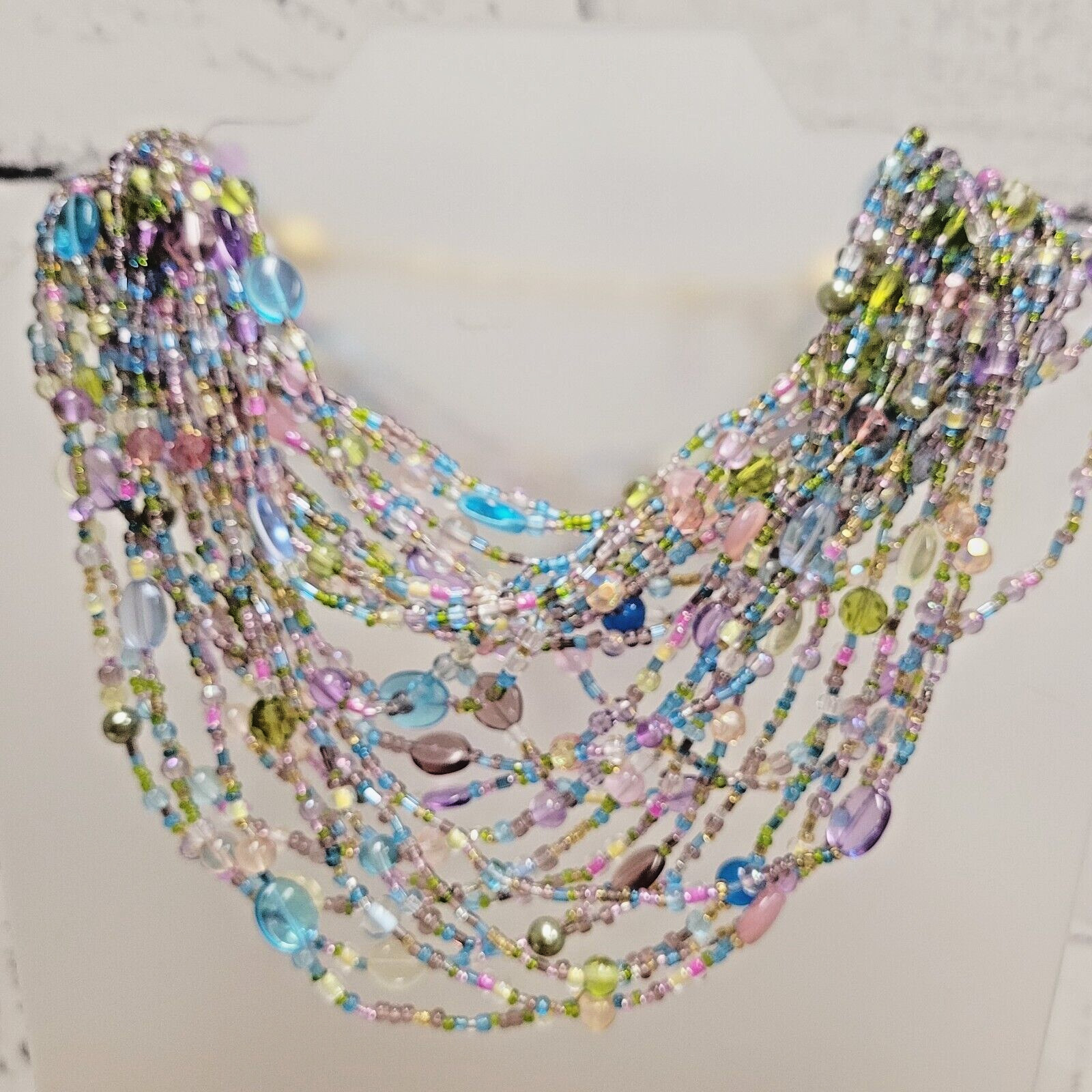 VINTAGE JOAN RIVERS PASTEL TORSADE BEADED NECKLAC… - image 9