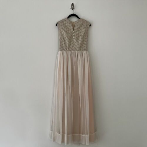 Sleeveless Gold And Pink Vinyasa 60s/70s Dress - image 1