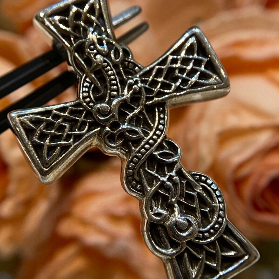 Chrome hearts 925 Silver Flame Cross pendant - image 1