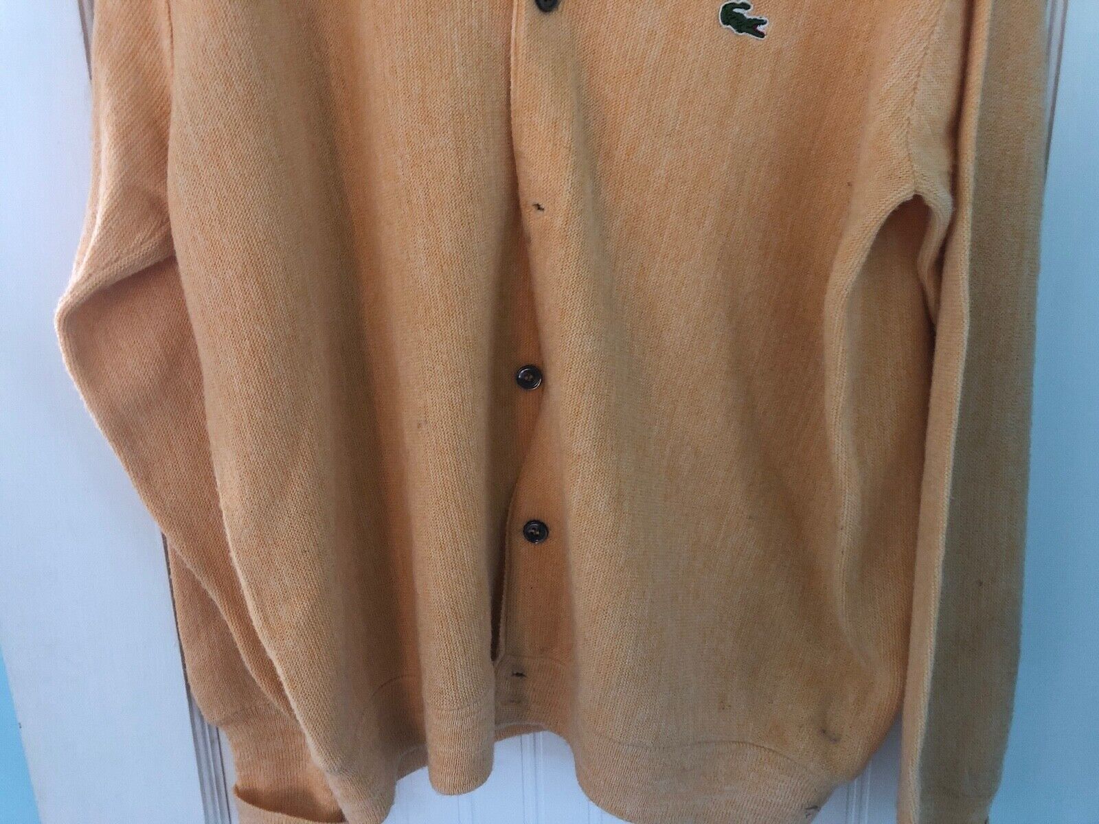 Vintage IZOD LACOSTE Cardigan Sweater 1970's YELL… - image 2