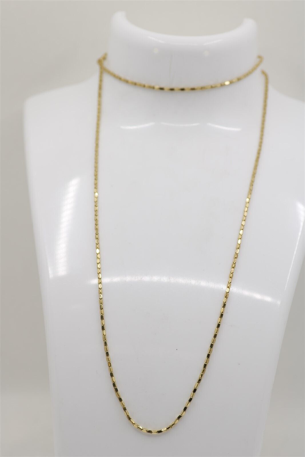 Vintage 14k Yellow Gold Faceted Bead Necklace 24" - image 1