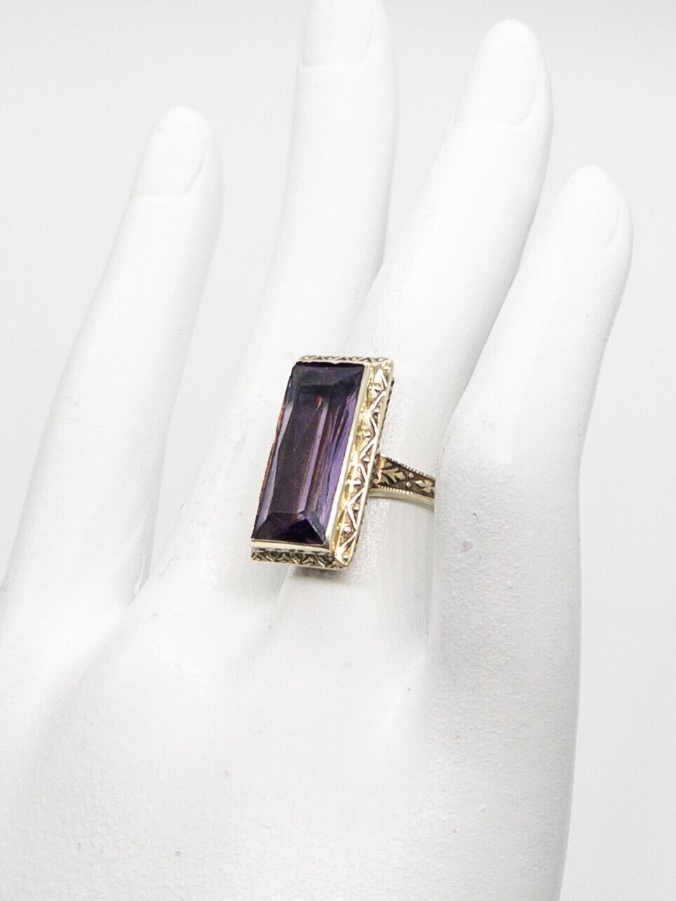 Antique Edwardian 1900 10ct Natural Amethyst 14k … - image 5