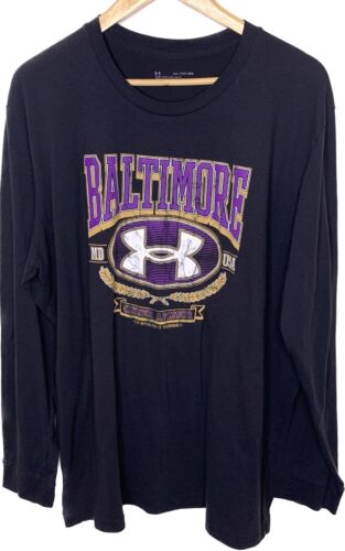 Under Armour Baltimore t-shirt men's 2XL black Lo… - image 1