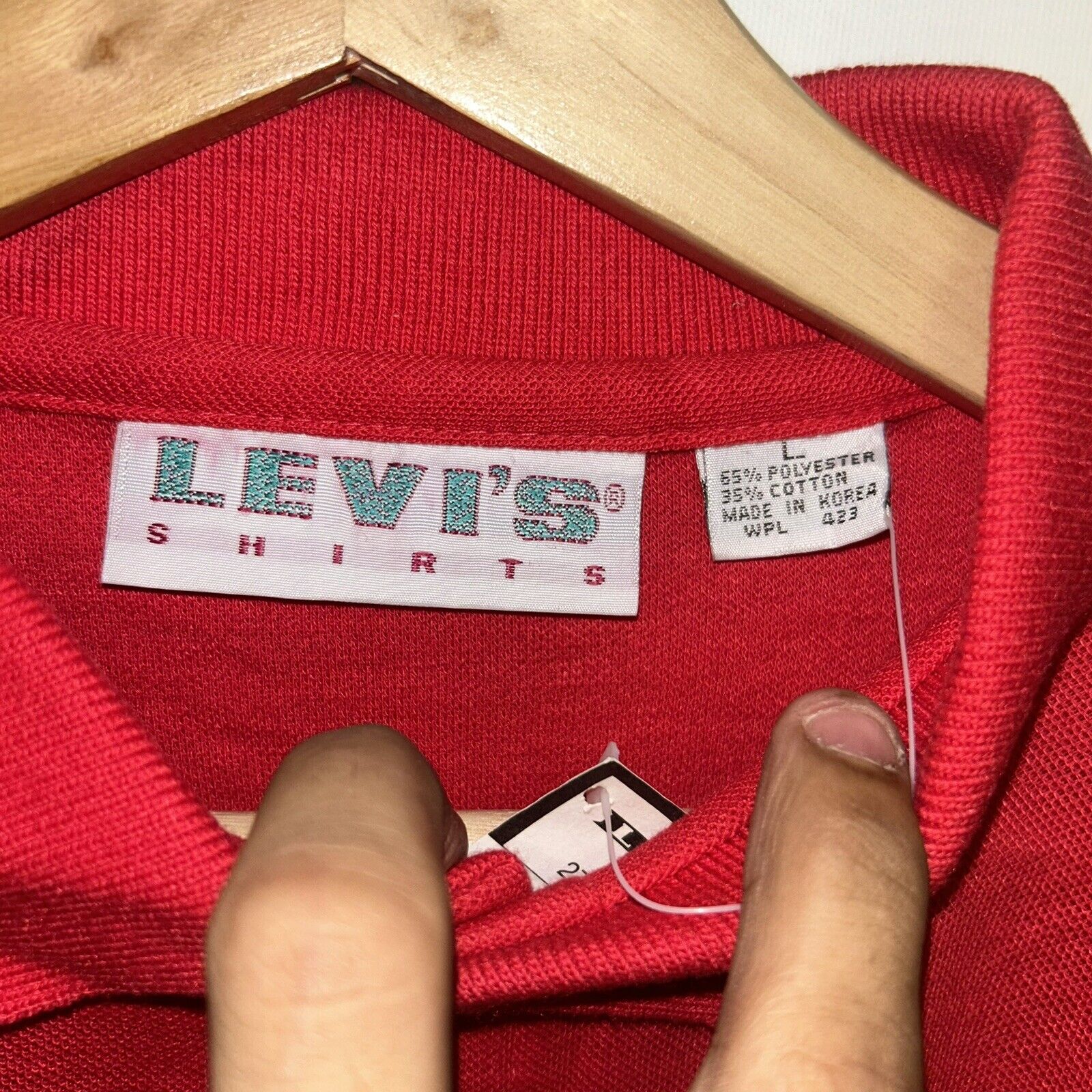 Vintage 1990’s Levi’s Shirts Red Polo Shirt, Dead… - image 2