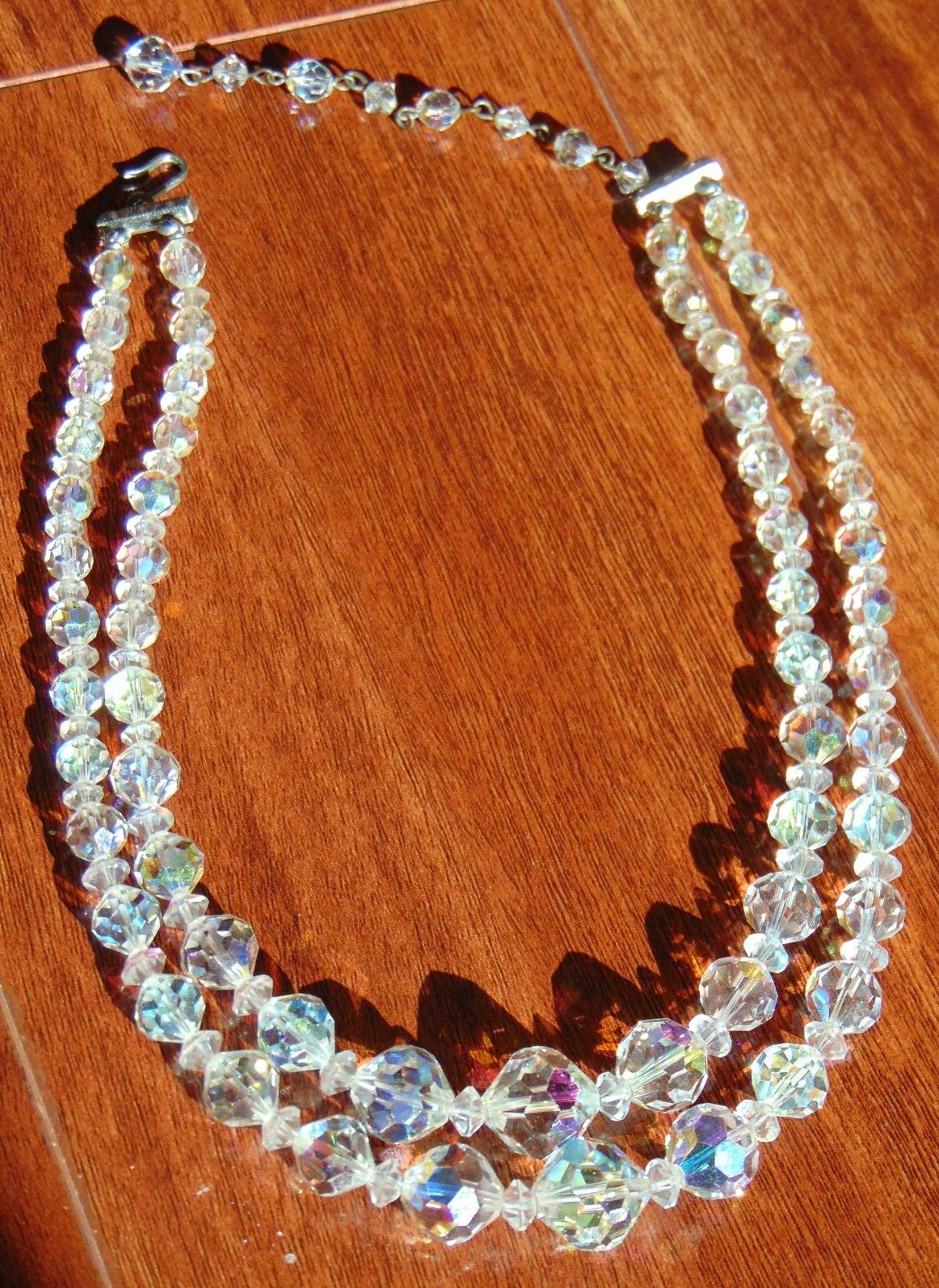 Antique double strand large crystal choker style … - image 1