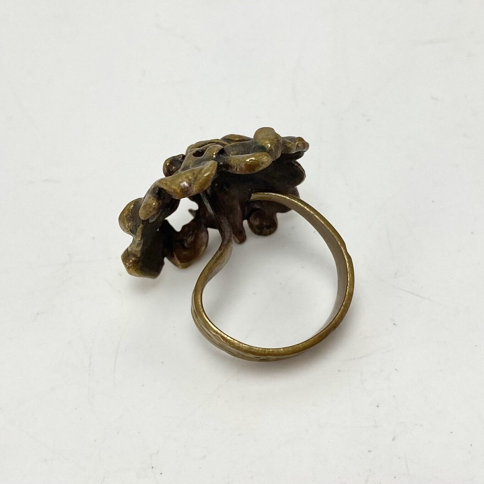 Vtg Brutalist Finnish Bronze Ring Adjustable Hann… - image 6