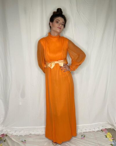 Orange Vintage Dress - image 1