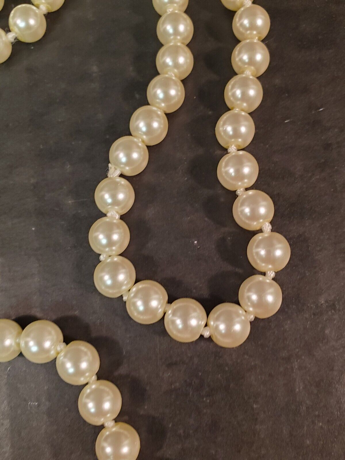 50 inch Faux Pearl Flapper Style Necklace VTG - image 8