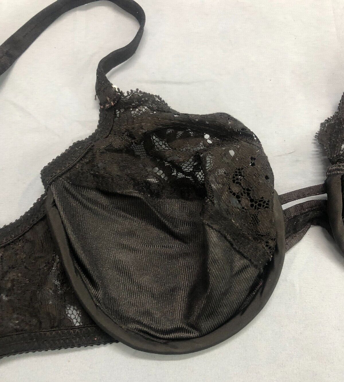 VTG CHRISTIAN DIOR INTIMATES Thin SATIN Black MES… - image 5