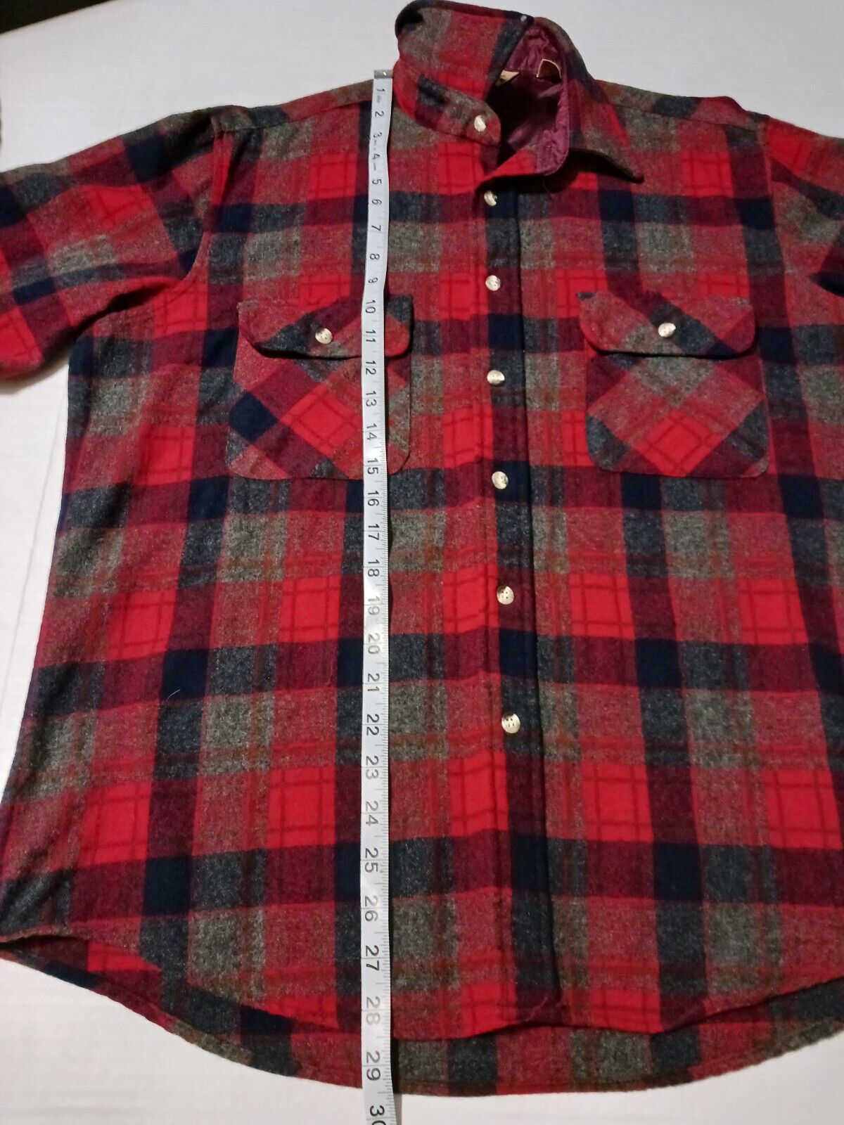 Vintage Cabelas 100% Wool Flannel Mens Size L Red… - image 8