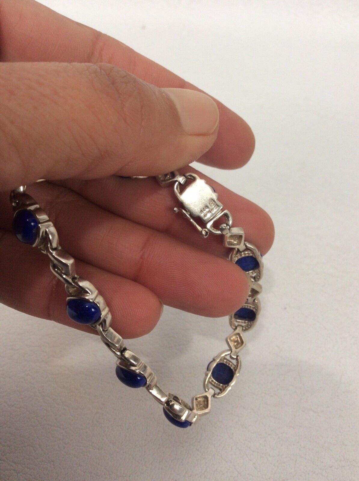 Gorgeous Vtg Hong Kong Sterling Silver 925 Lapis … - image 4